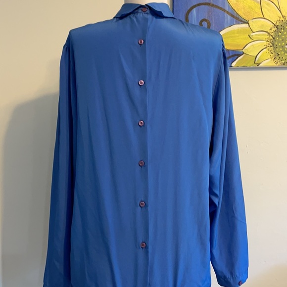 Jones New York vintage pretty blue blouse - Picture 3 of 4